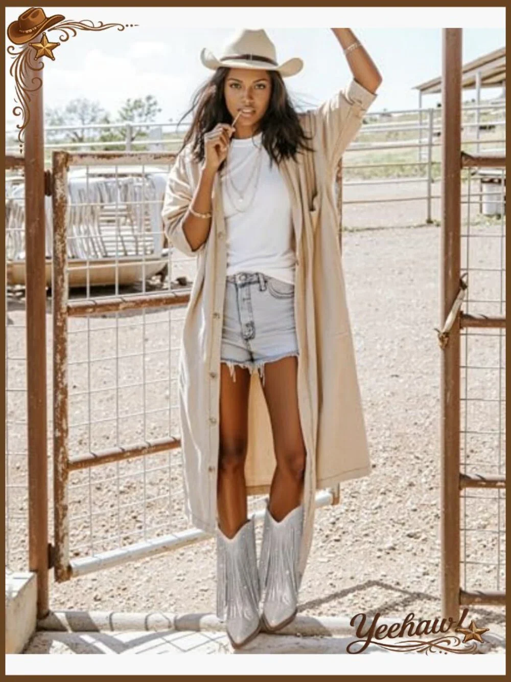 Pointed Toe Western Boots with Rhinestones and Fringe, Chunky Heel - Picture 2 of 6